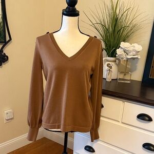 Karl Lagerfeld Brown V-Neck Sweater medium